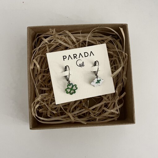 náušnice visací Čtyřlístek a prasátko